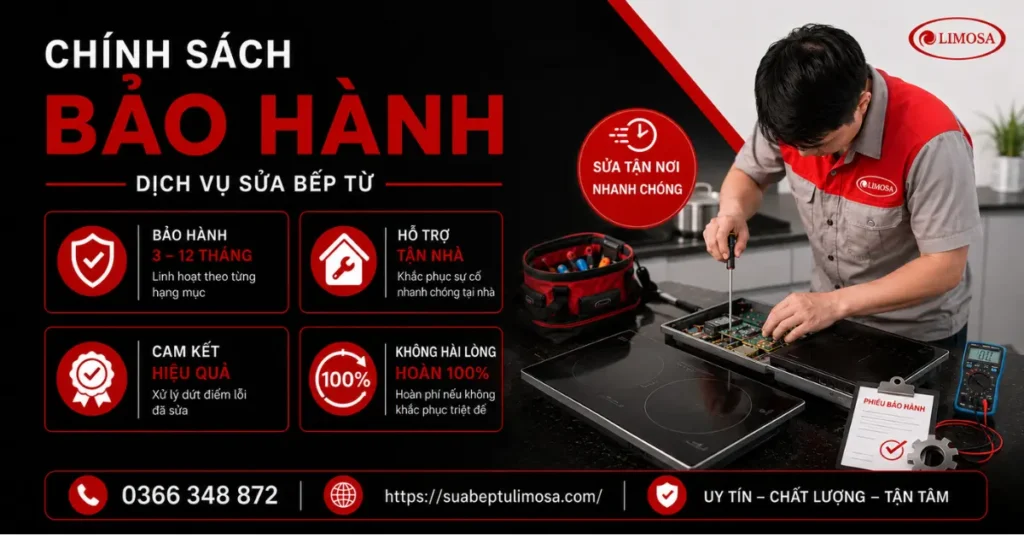 Chính sách bảo hành sửa bếp từ dài hạn của Trung tâm Sửa Bếp Từ Limosa