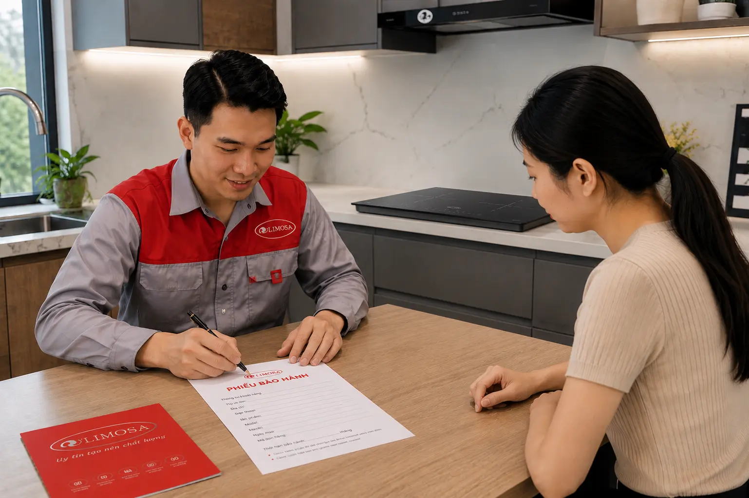Bàn giao thiết bị và viết phiếu bảo hành